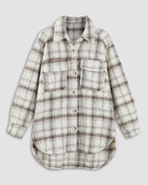 Two-color Plaid Woolen Coat