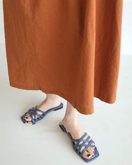 Loose Cotton Linen Dress Long Sleeveless Knee Tank Dress