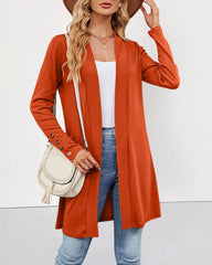 Lightweight Open Front Cardigans Long Sleeve Casual Soft Drape Knit Cardigan