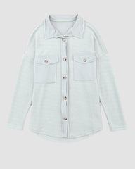 Solid Color Long Sleeve Jacket Casual Pocket Knitted Outerwears