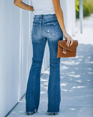 High Rise Crop Flare Denim Jeans
