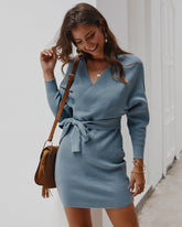 Tied Knitted Mini Dress