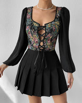 Sexy Long Sleeve Print Drawing Vest