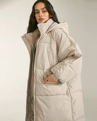Long Thick Hoodied Cotton Jacket Coat