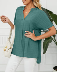 V Neck Blouse Elegant Casual Short Sleeve V Neck T-Shirt