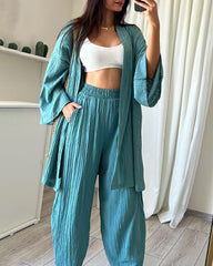 Chic Cardigan Casual Two Piece Set