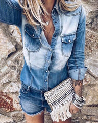 Retro Western Denim Shirt