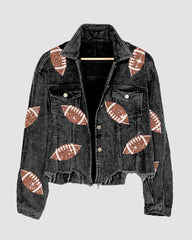 Game Day Football Corduroy Long Sleeve Jacket