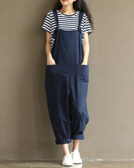 Dungarees Loose Jumpsuit with Straps Overalls Long Baggy Summer Trousers Romper