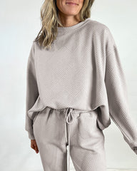 Casual Two Piece Set Dropped Shoulder Top and Pants Set