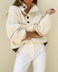 Loose Striped Turtleneck Sweater