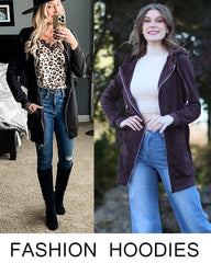 Women Casual Zip Up Fleece Hoodies Tunic Sweatshirt Long Hoodie Jacket - Zeagoo (Us Only)