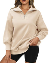Zeagoo Women Sweatshirts Quarter Zip Stand Collar Pullovers Fleece Workout Hoodies Y2K Clothes