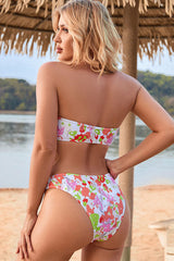 Abstract Print Classic Lace-Up Bikini