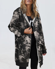 Women Zip Up Hoodies Long Fleece Jacket Lightweight Tunic Hooded Sweatshirt Oversize Winter Coat With Pockets - Zeagoo (Us Only)