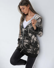 Women Zip Up Hoodies Long Fleece Jacket Lightweight Tunic Hooded Sweatshirt Oversize Winter Coat With Pockets - Zeagoo (Us Only)