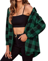 Zeagoo Womens Button Down Blouses Casual Flannel Plaid Shirts Long Sleeve Work Tops