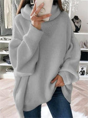 Casual Loose Pullover Solid Color Turtleneck Sweater