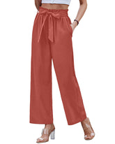 Women Long Lounge Pants with Pockets High Waisted Wide Leg Business Work Trousers Pant - Zeagoo (Us Only)