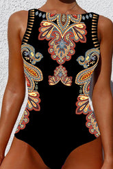 Banana & Leopard Print Classic One Piece Swimwear