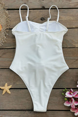 3D Flower Decor Rocking Cutout One Piece Swimwear