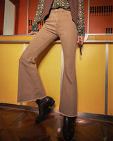 Loose High Waist Retro Bootcut Trousers