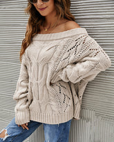 Off Shoulder Loose Knitwear Sweater