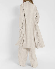 Effortlessly Chic Stripes Sleeveless Vest and Wide Leg Pants Set