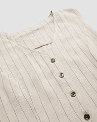 Effortlessly Chic Stripes Sleeveless Vest and Wide Leg Pants Set