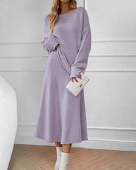 Elegant Knitted Two Pieces Sets One-shoulder Sweater Top Elastic Waist Fishtail Skirt