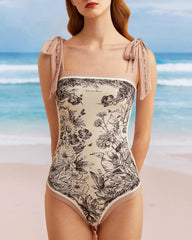 Double-Sided Print Reversible One-Piece Swimsuits