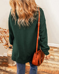 Christmas Cow Merry Bright Round Neck Casual Pullover Sweatshirt