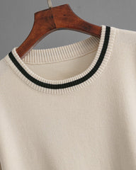 Casual Two Piece Set Contrast Color Sweater Top & Wide Leg Pants