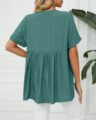 V Neck Blouse Elegant Casual Short Sleeve V Neck T-Shirt