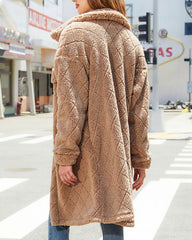 Plush Loose Single-breasted Rhombus Design Coat