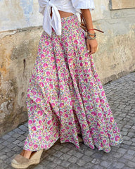 Boho Maxi Skirt Casual A Line Long Skirt