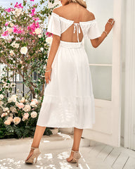 One Shoulder Solid Tapered Waist Elegant Long Dress