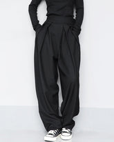 Plus Size High Waist Magic Sticker Suit Wide Leg Pants