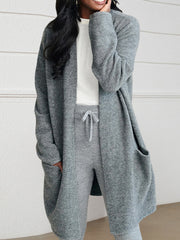 Long Patch Pocket Sweater Cardigan Coat