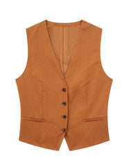 Two-Piece Set Sleeveless V-Neck Crop Top and Midi Flared Skirt Suits