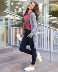 Elastic Waist Drawstring Sweatpants Active Leggings with Pockets