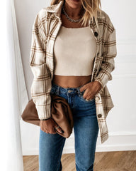 Flannel Plaid Shirts Batwing-Sleeve Button Down Roll Up Long Sleeve Collar Streetwear Blouse Tops