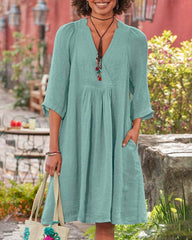 Casual Long Sleeve Dresses Fashion Comfy Shift Dresses Stylish Midi Sundress