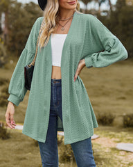 Solid Knit Soft Long Sleeve Open Front Lightweight Knit Cardigans