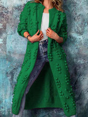 Ankle Length Women Cardigan Sweaters Trendy Drum Wave Knitted Jacket