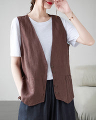 Sleeveless Vest Jacket Casual Loose Women's Waistcoat