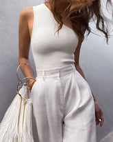 One-shoulder Sports Tank Tops Crop Tops Vest