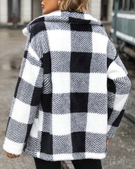 Lapel Long Sleeve Mid-length Plaid Single-breasted Double-sided Velvet Casual Jacket