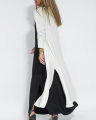 Women Casual Solid Color Slit Cardigan