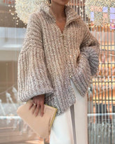 Solid Knit Sequined Sweater Jacket